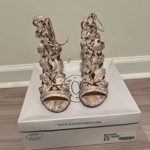 Steve Madden python nude heel